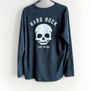 Hard Rock Guitar Company Gray Skull Thermal Shirt Men’s Size XL Las Vegas